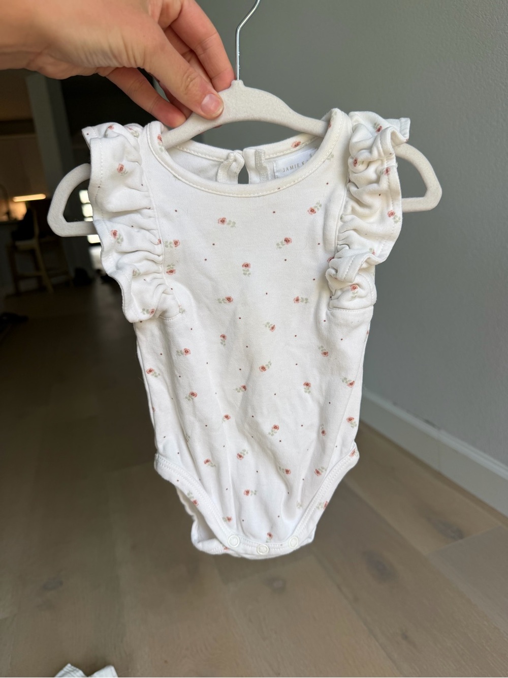 Jamie Kay Cream Floral Ruffle One-Piece Bodysuit